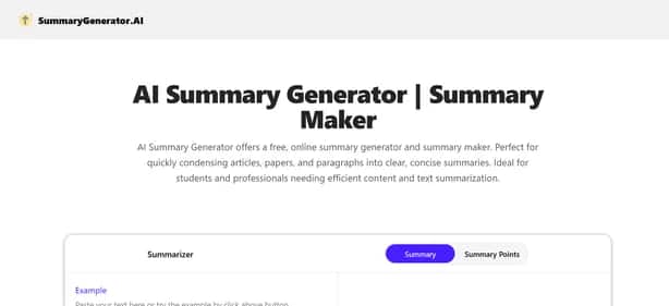 AI Summary Generator - Tool preview