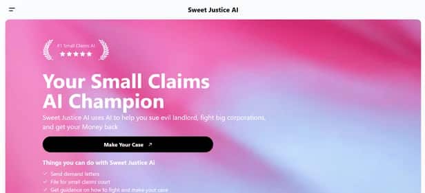 SweetJusticeAI - Tool preview