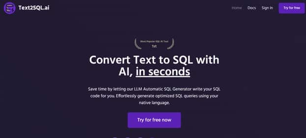 Text2SQL.ai - Tool preview