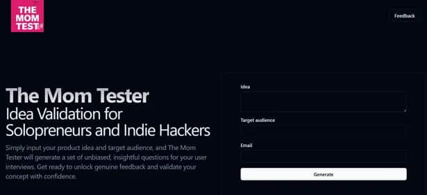 The Mom Tester - Tool preview