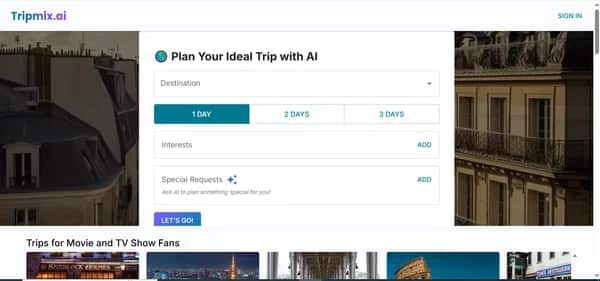 Tripmix.ai - Tool preview