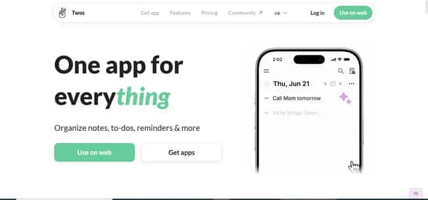 Twos App - Tool preview