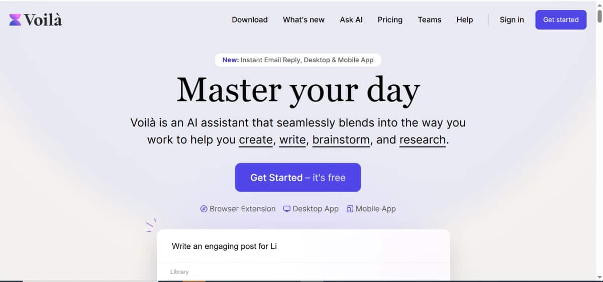 Voilà AI Assistant - Tool preview