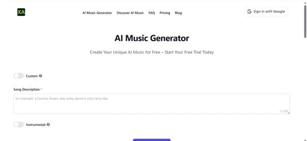 XA AI Music - Tool preview
