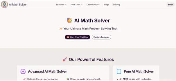 AI Math Solver - Tool preview