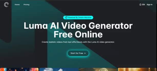 Luma AI Video Generator - Tool preview