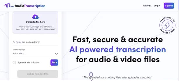 AudioTranscription.ai - Tool preview