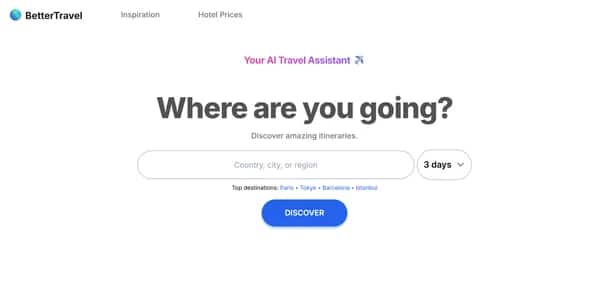 BetterTravel.ai - Tool preview
