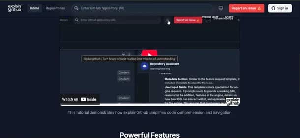ExplainGitHub - Tool preview