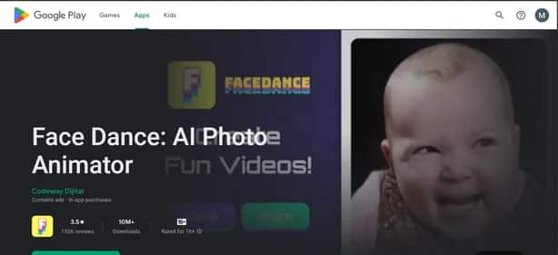 Face Dance: AI Photo Animator - Tool preview
