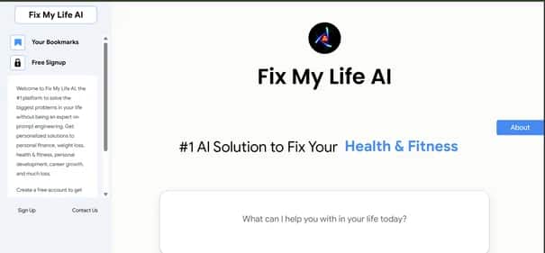 Fix My Life AI - Tool preview