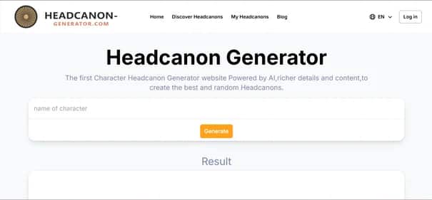 Headcanon Generator - Tool preview