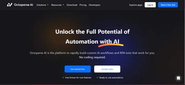 Octoparse AI - Tool preview