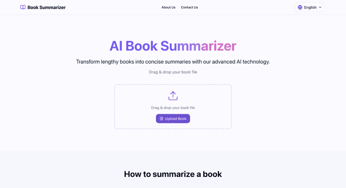 AI Book Summarizer - Tool preview