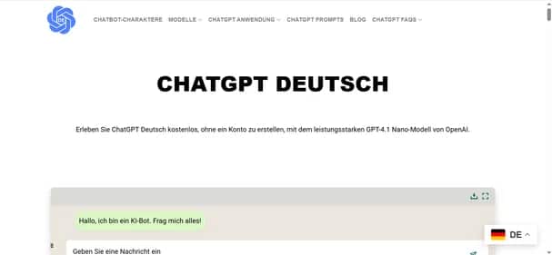 ChatGPT Deutsch - Tool preview