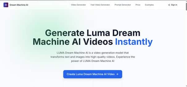 Dream Machine AI - Tool preview
