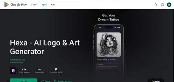 AI Logo Maker, AI Design: Hexa - Tool preview