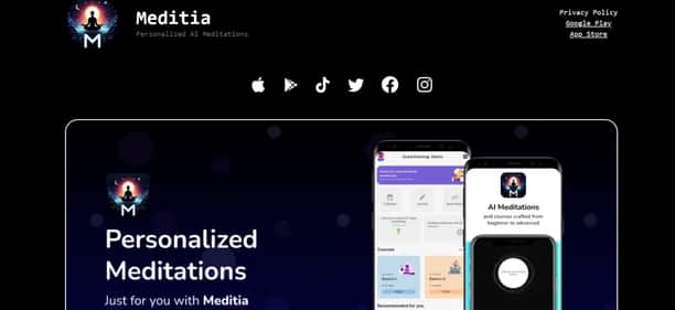Meditia App - Tool preview