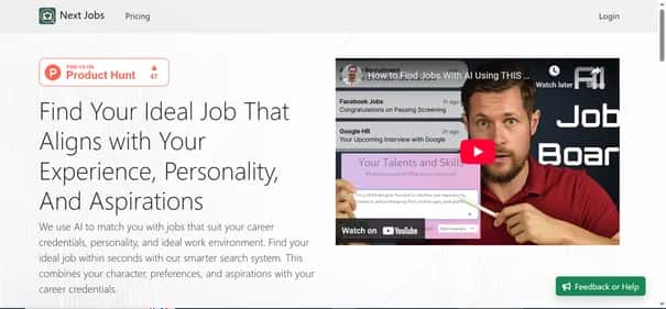 Next Jobs - Tool preview