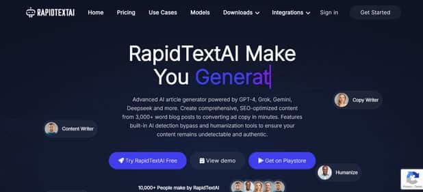 RapidTextAI - Tool preview