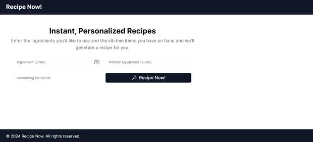 Recipe Now! - Tool preview