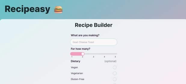 Recipeasy - Tool preview