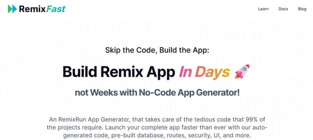 RemixFast Codebase Generator - Tool preview