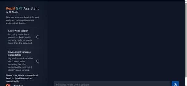Replit GPT Assistant - Tool preview