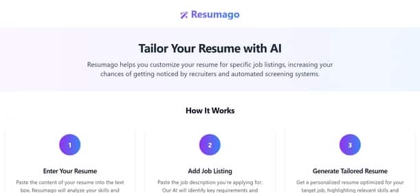 Resumago - Tool preview