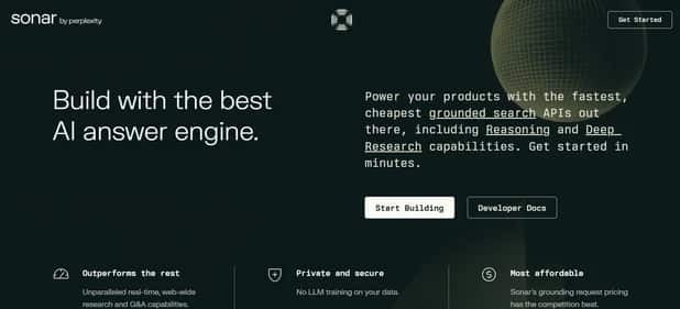 Sonar by Perplexity - Tool preview