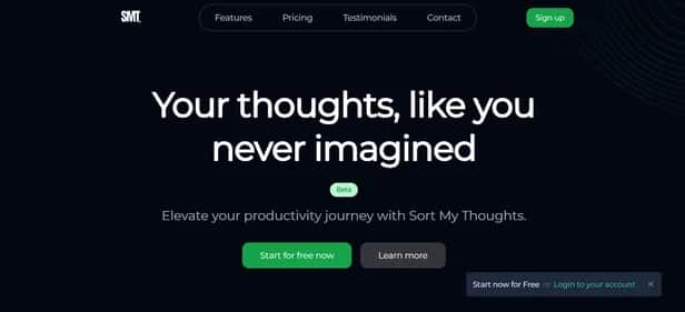 Sort My Thoughts - Tool preview