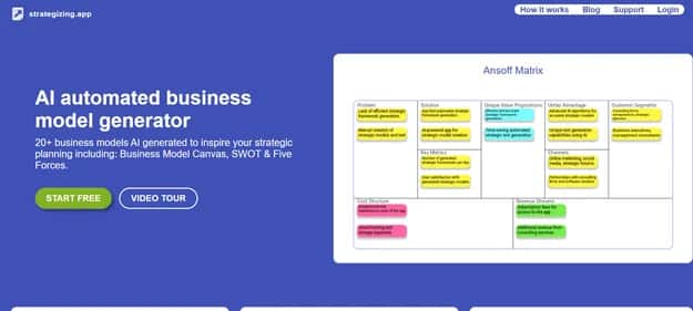 Strategizing App - Tool preview