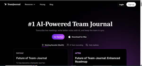 Team Journal - Tool preview