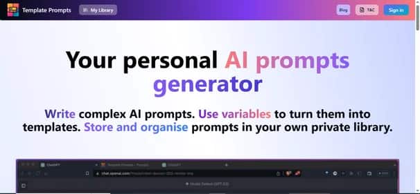 Template Prompts - Tool preview