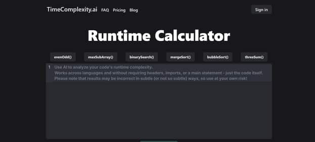 TimeComplexity.ai - Tool preview