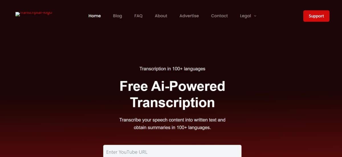 Transcriptal - Tool preview