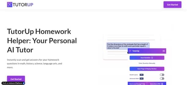 TutorUp Homework Helper - Tool preview