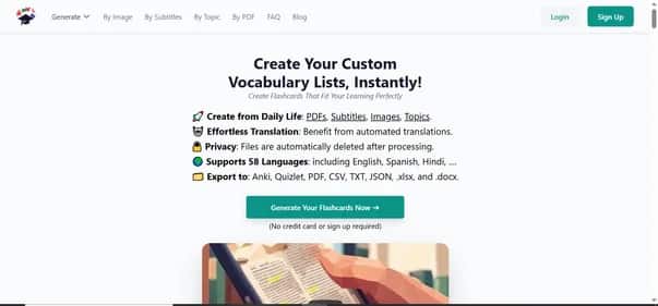 VocabGenerator - Tool preview