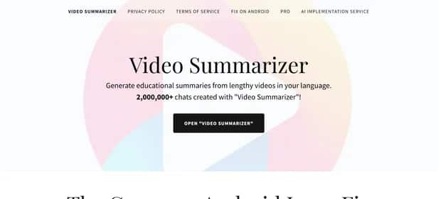 VideoSummarizerAI - Tool preview