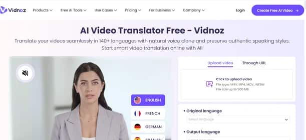 Vidnoz AI - Tool preview