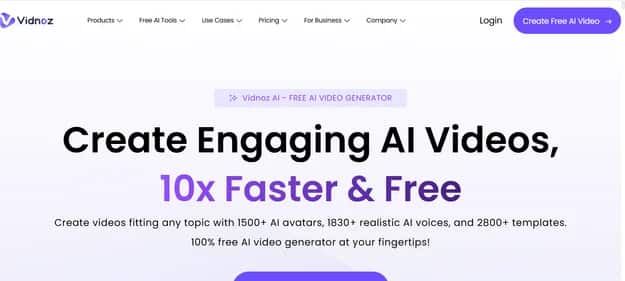 Vidnoz AI - Tool preview