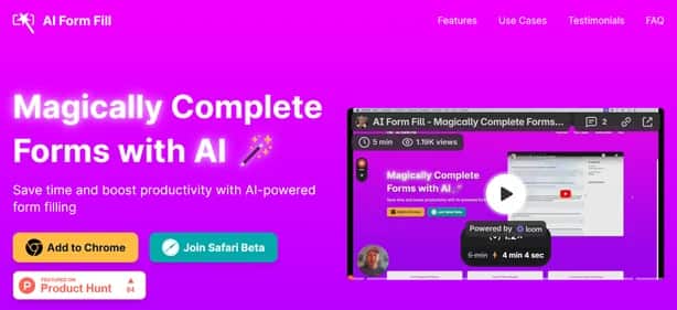 AI Form Fill - Tool preview