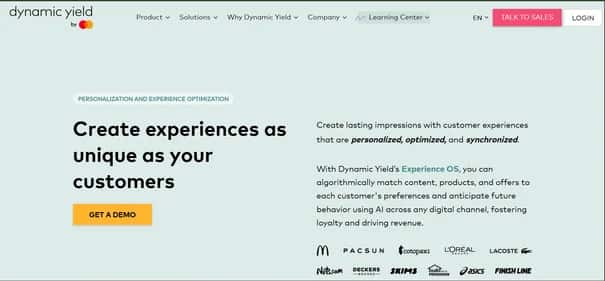 Dynamic Yield - Tool preview