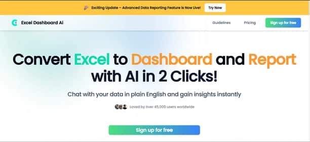 ExcelDashboard Ai - Tool preview