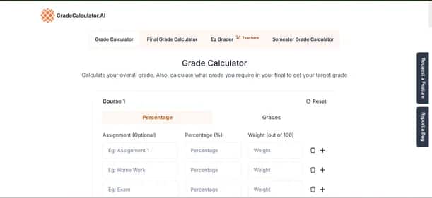 Grade Calculator - Tool preview