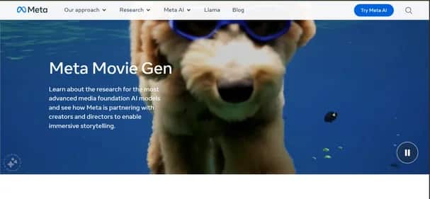 Meta AI MovieGen - Tool preview