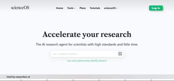 scienceOS - Tool preview