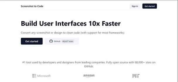 Screenshot to Code - Tool preview