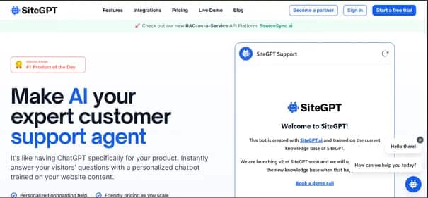 SiteGPT - Tool preview
