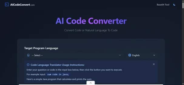CodeConvert AI - Tool preview